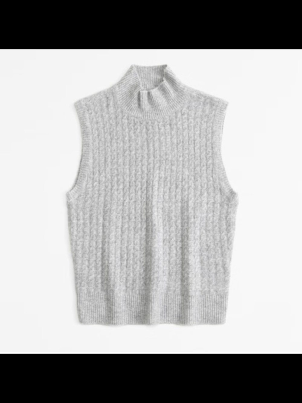 Abercrombie & Fitch Light Gray Cable-Knit Mock Neck Tank